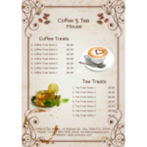 Coffee and Tea House Menu thumb
