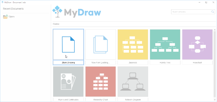 Step 1 Open My Draw Choose Blank Drawing