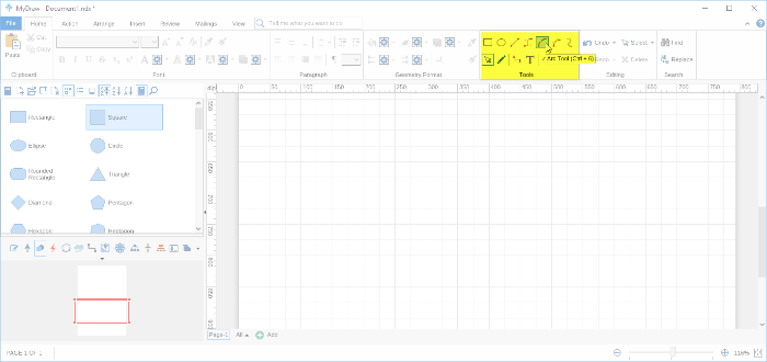 Step 2 Drawing Custom Shape Using Tools