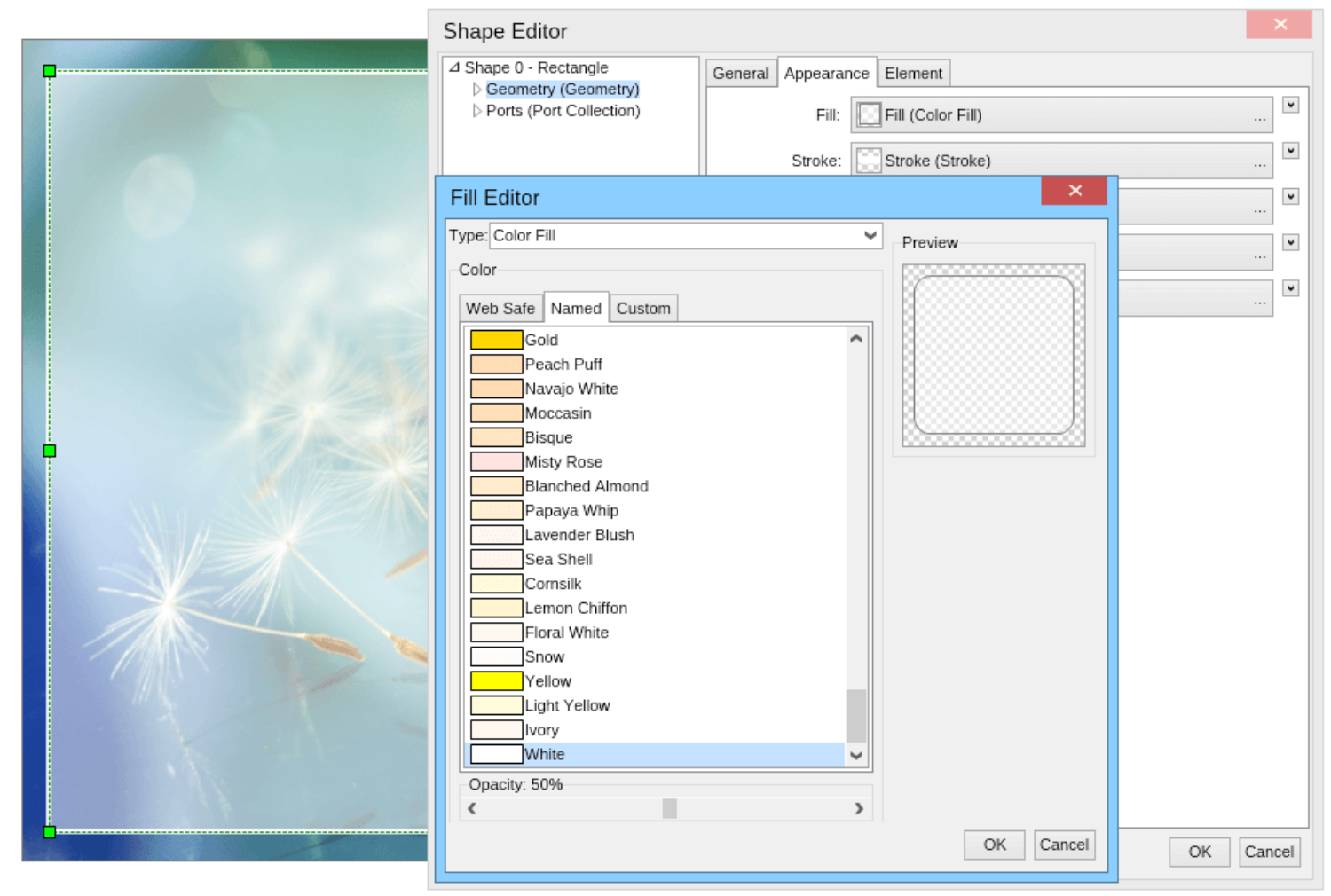 Adding transparency box to certificate