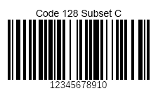 Code 12 8 subset c barcode