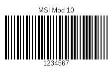 Msi module 1 0 barcode