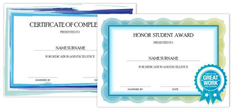 Certificates