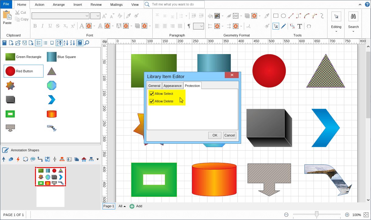 Protecting The Custom Shapes in The Library