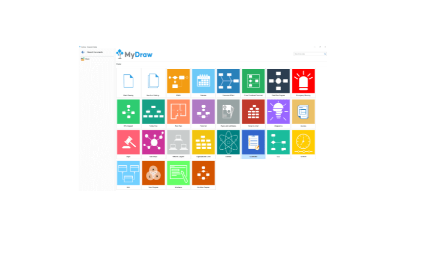 Home screen of MyDraw