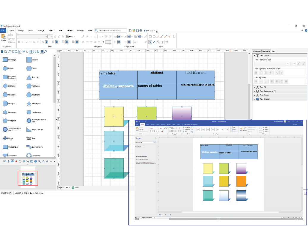Visio Import and Export Screenshot