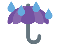 Umbrella With Rain Drops