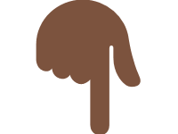 Backhand Index Pointing Down Dark Skin Tone