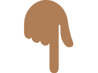 Backhand Index Pointing Down Medium Dark Skin Tone