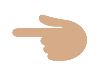 Backhand Index Pointing Left Medium Skin Tone
