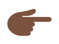 Backhand Index Pointing Right Dark Skin Tone