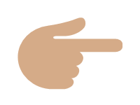 Backhand Index Pointing Right Medium Skin Tone