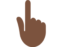 Backhand Index Pointing Up Dark Skin Tone
