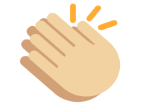 Clapping Hands Medium Light Skin Tone