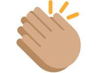 Clapping Hands Medium Skin Tone