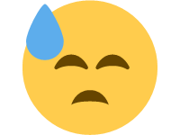 Downcast Face With Sweat