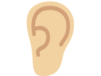 Ear Medium Light Skin Tone