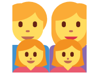 Family Man Woman Girl Girl