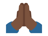 Folded Hands Dark Skin Tone