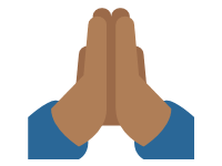 Folded Hands Medium Dark Skin Tone