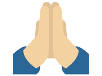 Folded Hands Medium Light Skin Tone