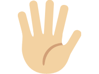 Hand With Fingers Splayed Medium Light Skin Tone