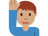 Man Raising Hand Medium Dark Skin Tone