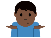 Man Shrugging Dark Skin Tone