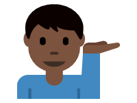 Man Tipping Hand Dark Skin Tone
