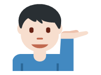 Man Tipping Hand Light Skin Tone