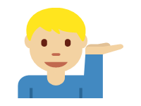 Man Tipping Hand Medium Light Skin Tone