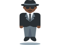 Man in Suit Levitating Dark Skin Tone