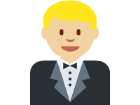 Man in Tuxedo Medium Light Skin Tone