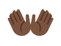 Open Hands Dark Skin Tone