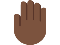 Raised Back of Hand Dark Skin Tone