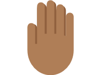 Raised Back of Hand Medium Dark Skin Tone