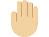 Raised Back of Hand Medium Light Skin Tone