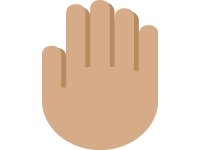 Raised Back of Hand Medium Skin Tone