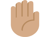 Raised Hand Medium Skin Tone