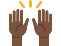 Raising Hands Dark Skin Tone