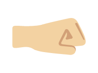 Right Facing Fist Medium Light Skin Tone
