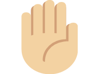 Rised Hand Medium Light Skin Tone