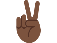 Victory Hand Dark Skin Tone