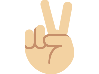 Victory Hand Medium Light Skin Tone
