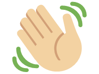 Waving Hand Medium Light Skin Tone