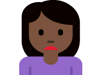 Woman Frowning Dark Skin Tone