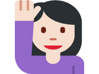 Woman Raising Hand Ligth Skin Tone