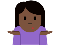 Woman Shrugging Dark Skin Tone