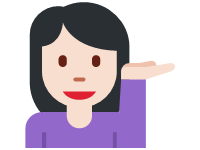 Woman Tipping Hand Light Skin Tone