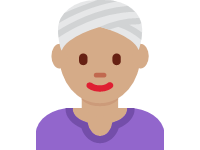 Woman Wearing Turban Medium Dark Skin Tone